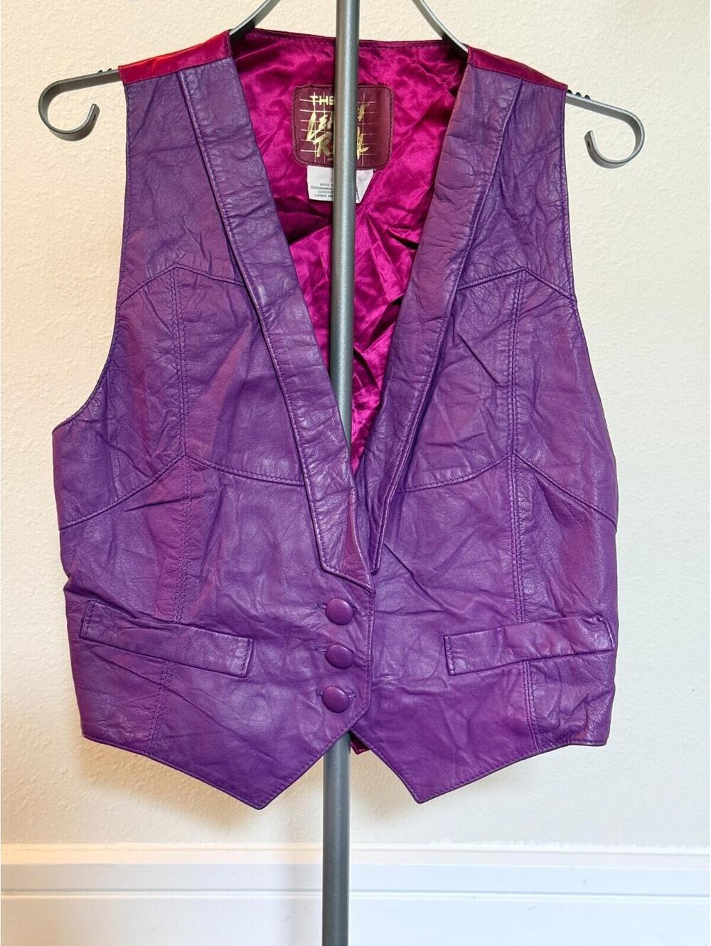 The Leather Ranch Vintage Purple Leather Vest - Women's Size 2 Made in Canada